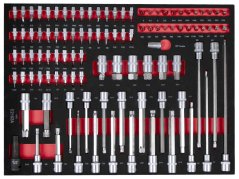 Dílenský vozík s nářadím, 360°, 10 zásuvek, 238 ks - AH450101BAL