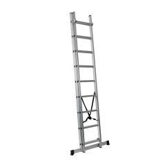 Dvoudílný kombinovaný žebřík, 2x9 stupňů, 4,12 m, nosnost 150 kg - AH809
