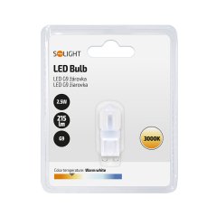Solight LED žárovka G9, 2,5W, 3000K, 215lm