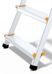 Hliníkové schůdky s policí, 6 stupňů, 3,19m, max. zátěž 150 kg