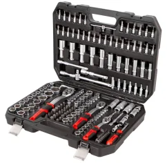Profesionální gola sada 1/4", 3/8" a 1/2" s nástrčnými klíči, 171 ks - AHProfi