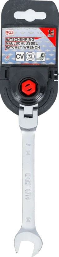 Ráčnový očkoplochý klíč 14 mm s kloubem, BGS - B6714