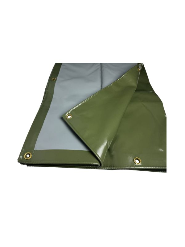 PVC Krycí plachta s oky - 550g/m² UV stab - Zelená