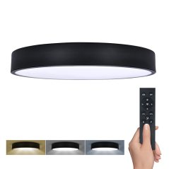 Solight LED osvětlení s dálkový ovladačem LECCE, 50W, 3100lm, 40cm, změna chromatičnosti, stmívatelné, černá